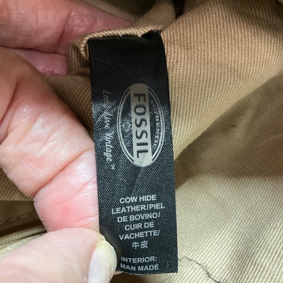 FOSSIL ‘Long Live Vintage’ Embossed Leather Crossbody Bag Tote Satchel - Picture 10 of 12